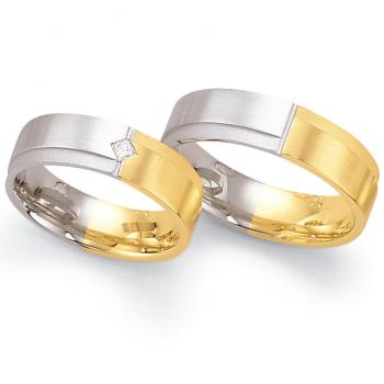 Trauringe Weiss-Gelbgold von Fischer 05 05068/060