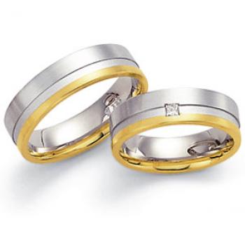 Trauringe Weiss-Gelbgold von Fischer 05 05206/060