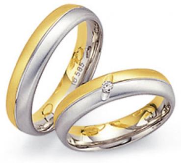 Trauringe Weiss-Gelbgold von Fischer 05 01512/050
