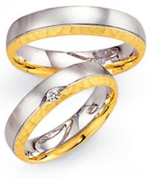 Trauringe Weiss-Gelbgold von Fischer 05 01519/050