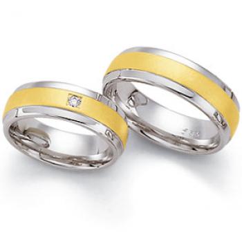 Trauringe Weiss-Gelbgold von Fischer 05 01529/070