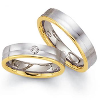 Trauringe Weiss-Gelbgold von Fischer 05 02487/050