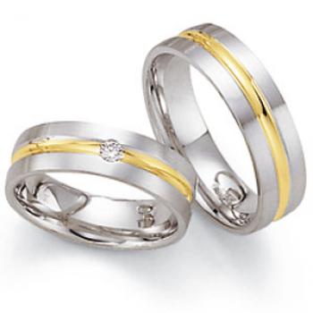 Trauringe Weiss-Gelbgold von Fischer 05 02443/060