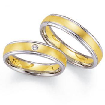 Trauringe Weiss-Gelbgold von Fischer 05 02099/050
