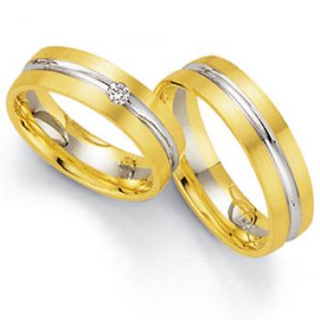 Trauringe Weiss-Gelbgold von Fischer 05 02292/060