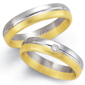 Trauringe Weiss-Gelbgold von Fischer 05 01506/050