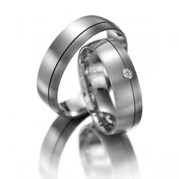Trauringe Weissgold von Weidner 61017 + 71017