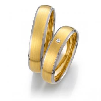 Trauringe Weiss-Gelbgold von Weidner 62033 + 72033