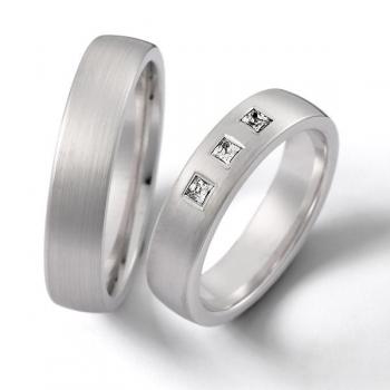 Trauringe Weissgold von Weidner 62141 + 72141