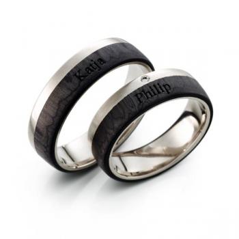 Trauringe Carbon von Weidner 62635 + 72635
