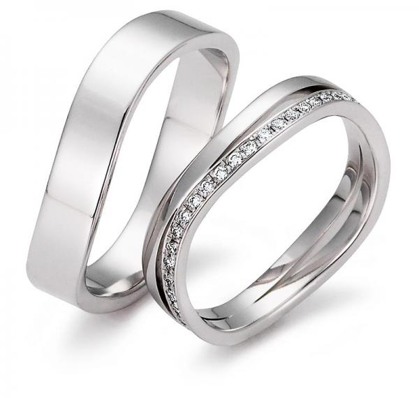 Trauringe Weissgold von Gerstner 4/28098/3.2