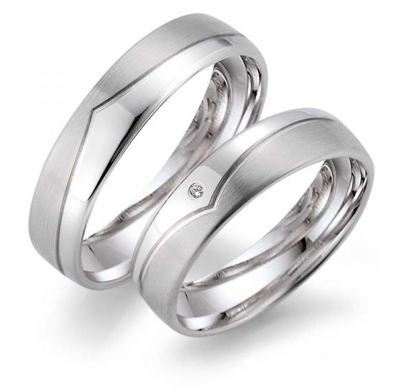 Trauringe Weissgold von Gerstner 4/28072/5 + 28072/5