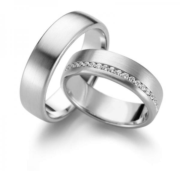 Trauringe Weissgold von Gerstner 4/27209/6 + 27209/6