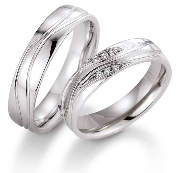 August Gerstner Trauringe Weissgold 4/28149/5 + 28149/5