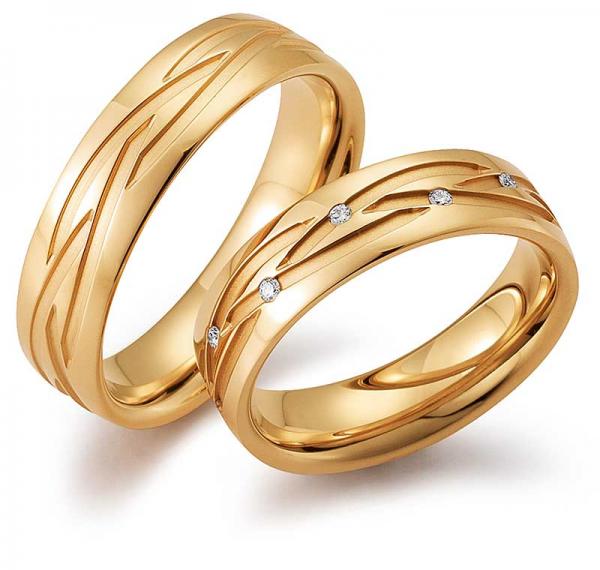 Trauringe Gelbgold von Gerstner 4/28251/6 + 28251/6