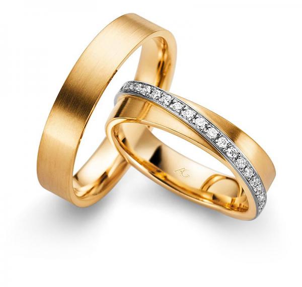 Trauringe Weiss-Rosegold von Gerstner 4/28439/5.4