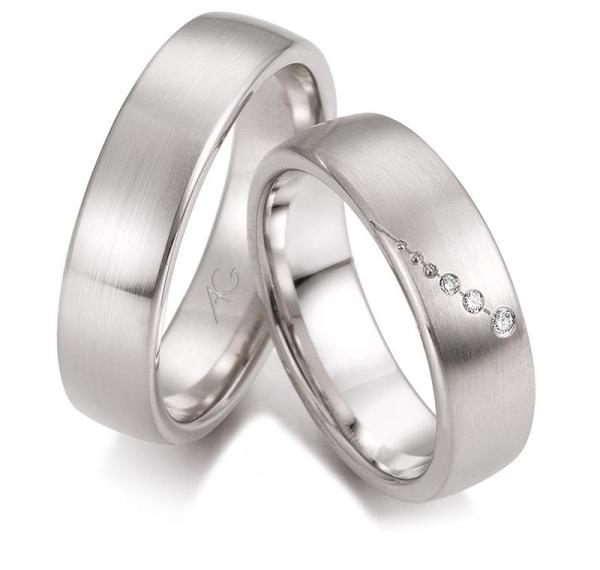 Trauringe Weissgold von Gerstner 4/28492/6 + 28492/6