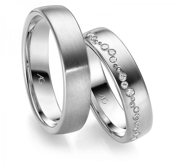 Trauringe Weissgold von Gerstner 4/28518/5 + 28518/5