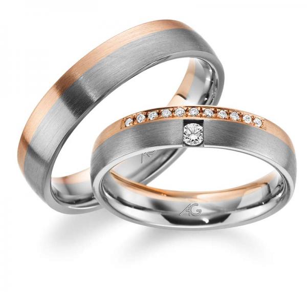 Trauringe Weiss-Rotgold von Gerstner 4/28722/4.5