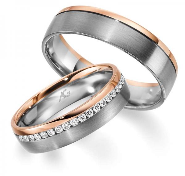 Trauringe Weiss-Rotgold von Gerstner 4/28724/5