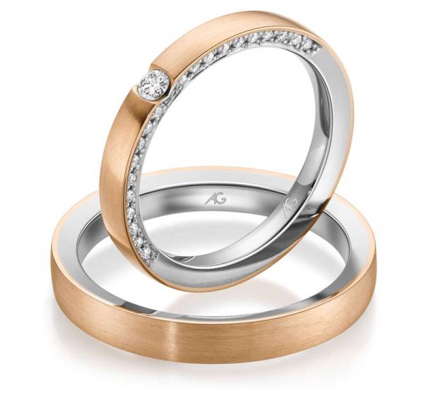 Trauringe Weiss-Rotgold von Gerstner 4/28836/2.9