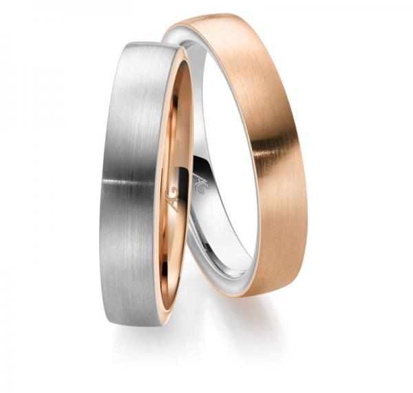 Trauringe Weiss-Rotgold von Gerstner 28839/4.7 + 28834/4