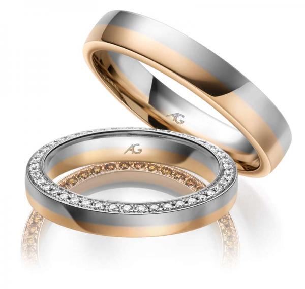 Trauringe Weiss-Rotgold von Gerstner 4/28842/3.8