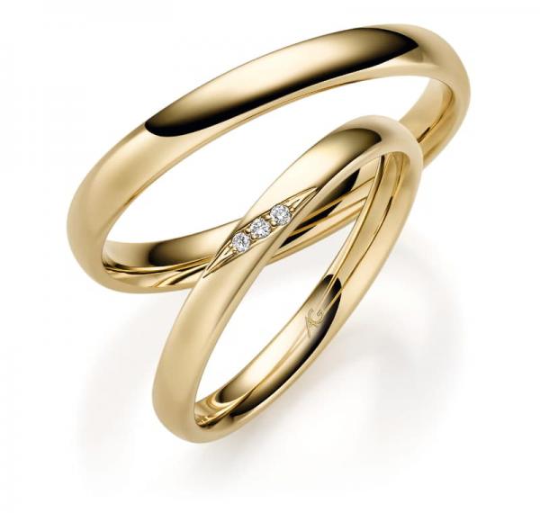 August Gerstner Trauringe Gelbgold 4/31319/2.5 + 31319/3