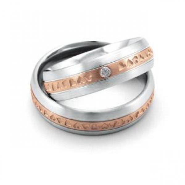 Trauringe Weiss-Rotgold von Fischer 05 01541/060