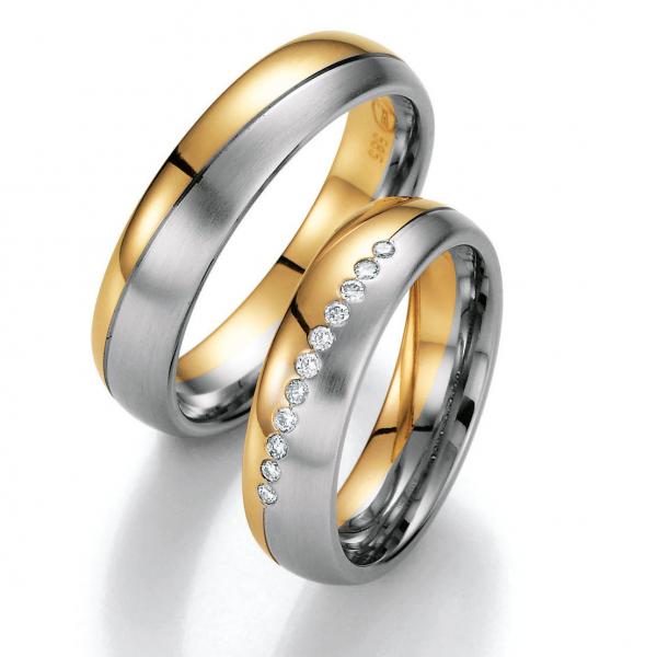 Trauringe Weiss-Gelbgold von Ruesch 02/40050-055