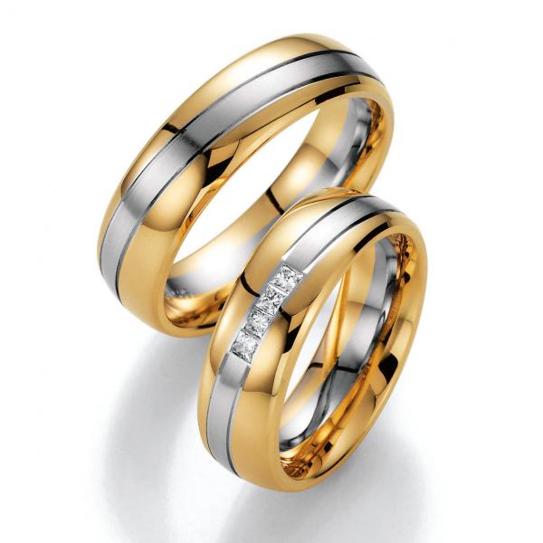 Trauringe Weiss-Gelbgold von Ruesch 02/40290-065