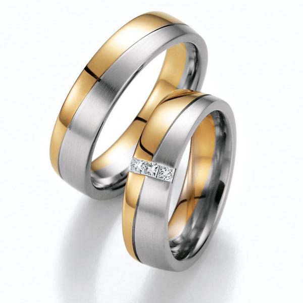 Trauringe Weiss-Gelbgold von Ruesch 02/40450-056