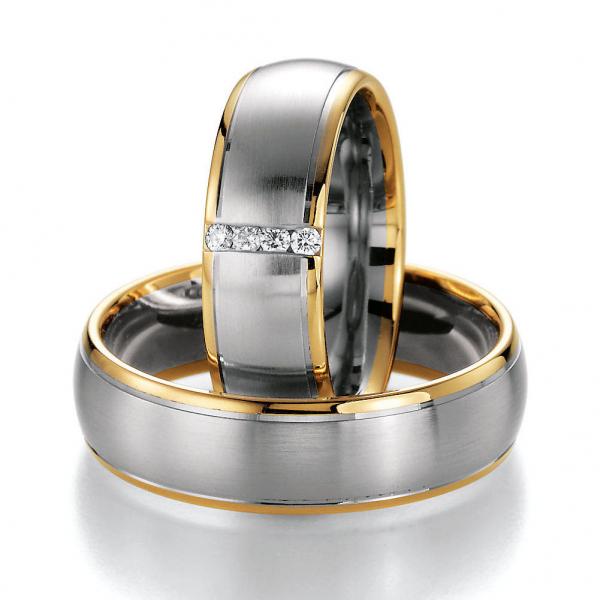 Trauringe Weiss-Gelbgold von Ruesch 02/40490-065