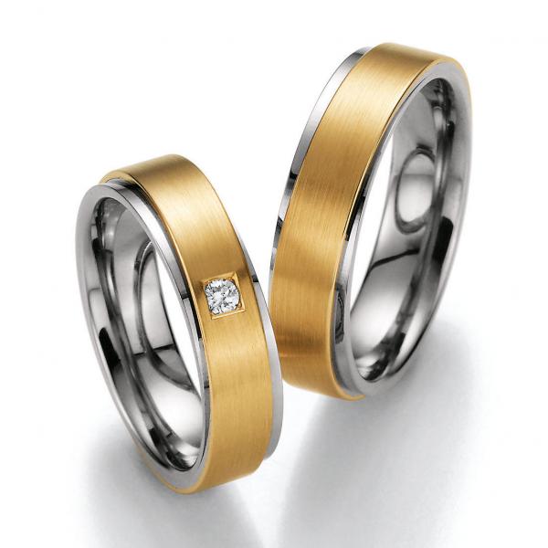 Trauringe Weiss-Gelbgold von Ruesch 02/40570-055