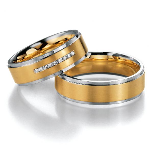 Trauringe Weiss-Gelbgold von Ruesch 02/40750-065