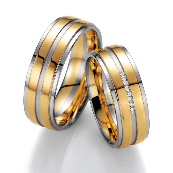 Trauringe Weiss-Gelbgold von Ruesch 02/40770-070