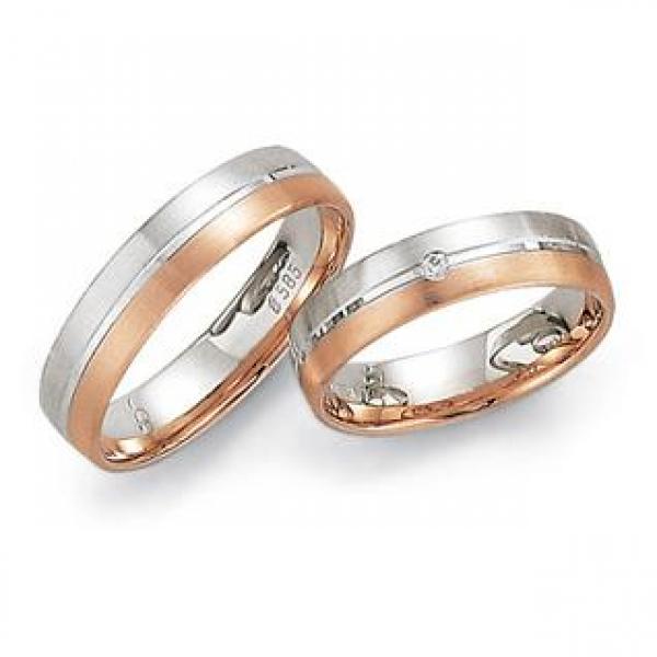 Trauringe Weiss-Rotgold von Fischer 05 02516/050 + 38 02516/050