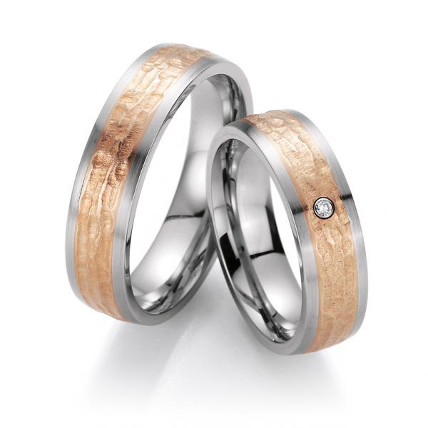 Partnerringe Edelstahl Gold/Keramik von Bayer 60 05012 /060