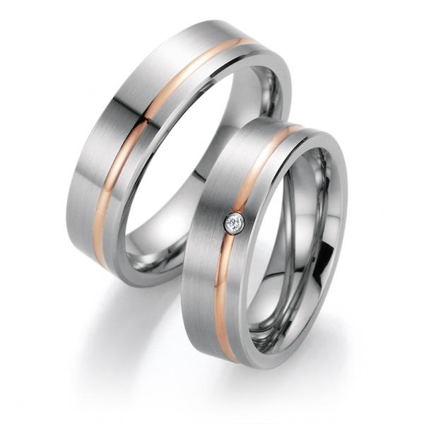 Partnerringe Edelstahl Gold/Keramik von Bayer 60 05014 /060