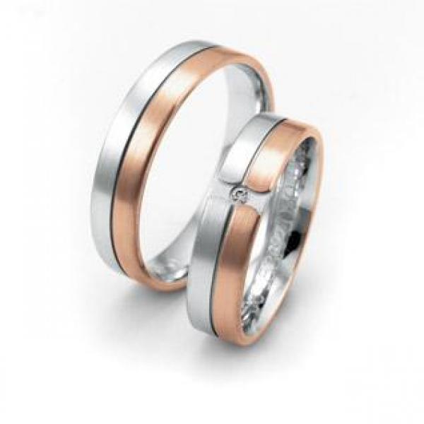 Trauringe Weiss-Rotgold von Fischer 05 05362/050