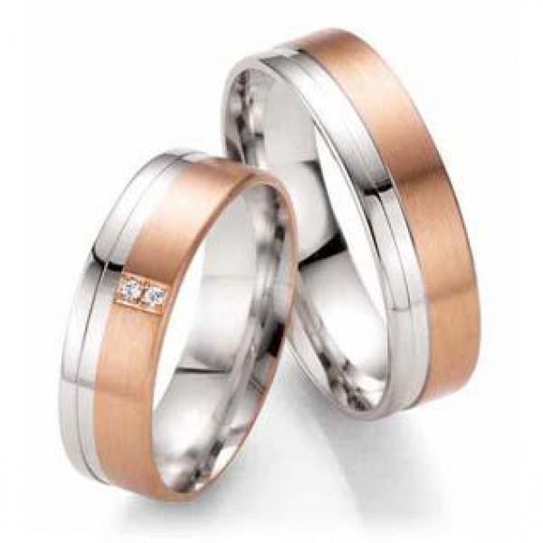 Trauringe Weiss-Rotgold von Fischer 05 05421/060