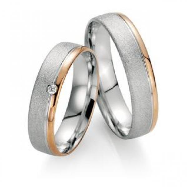 Trauringe Weiss-Rotgold von Fischer 05 05498/050