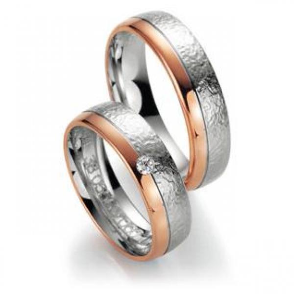 Trauringe Weiss-Rotgold von Fischer 05 05563/060