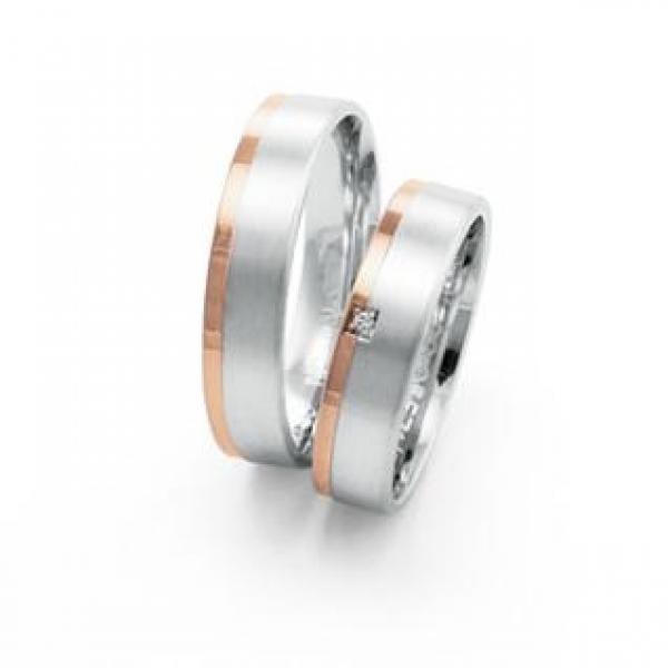 Trauringe Weiss-Rotgold von Fischer 05 05571/050