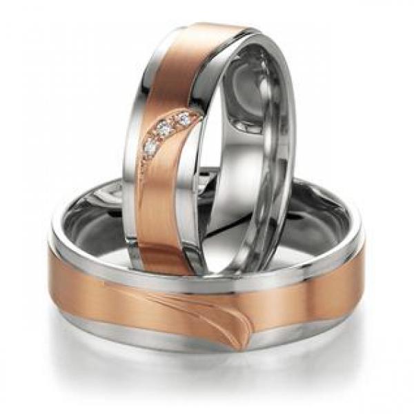 Trauringe Weiss-Rotgold von Fischer 05 07180/060