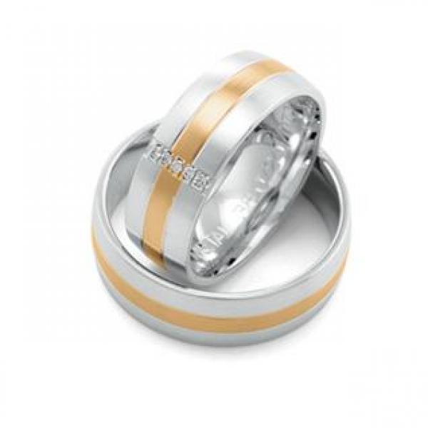 Trauringe Weiss-Rosegold von Fischer 05 07241/070