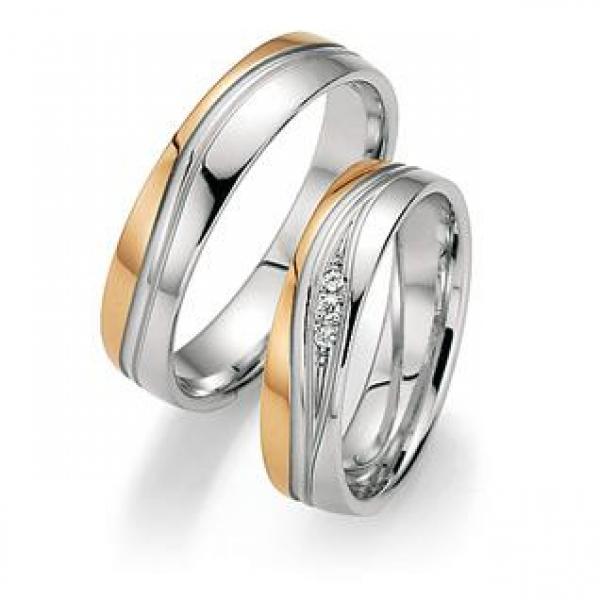 Trauringe Weiss-Rosegold von Fischer 05 07256/050