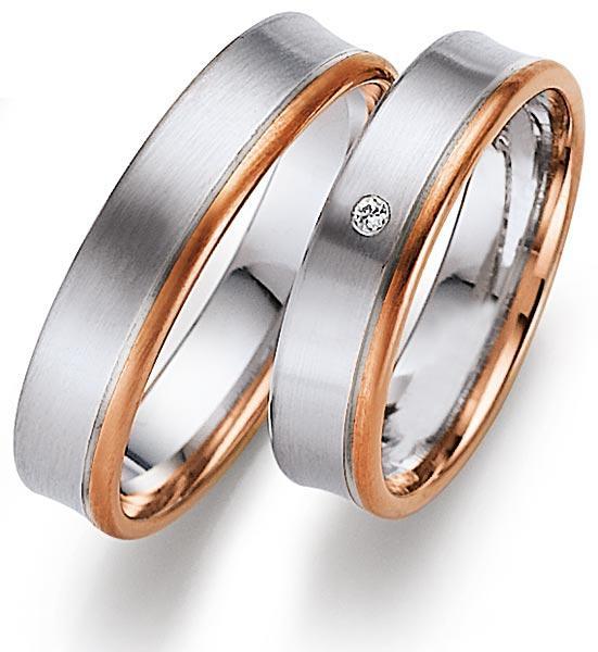 Trauringe Weiss-Rotgold von Gerstner 4/20415/5 + 20415/5