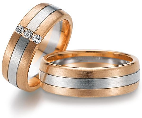 Trauringe Weiss-Rotgold von Gerstner 4/20203/7 + 20203/7