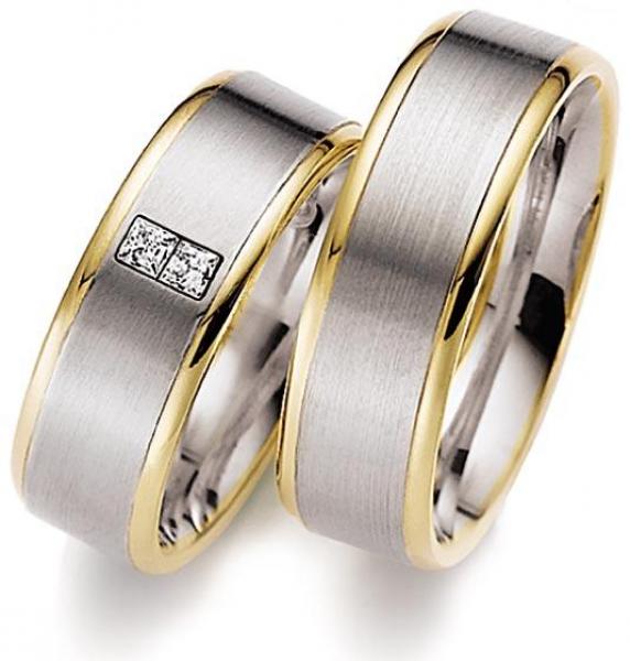 Trauringe Weiss-Gelbgold von Gerstner 4/20205/7 + 20205/7